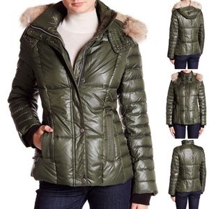 Marc New York Fur Puffer Down Coat